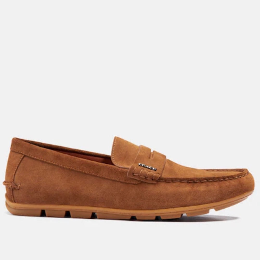 Coach Men Size 11.5 Mott Driver Loafers Raw Umber